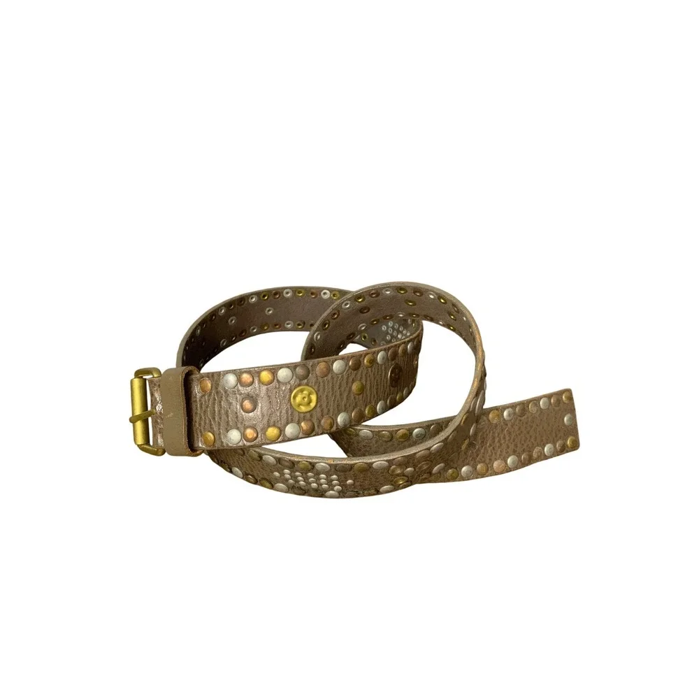 Studded Leather Belt Women's Gold Silver Western Fashion‎ Accessory